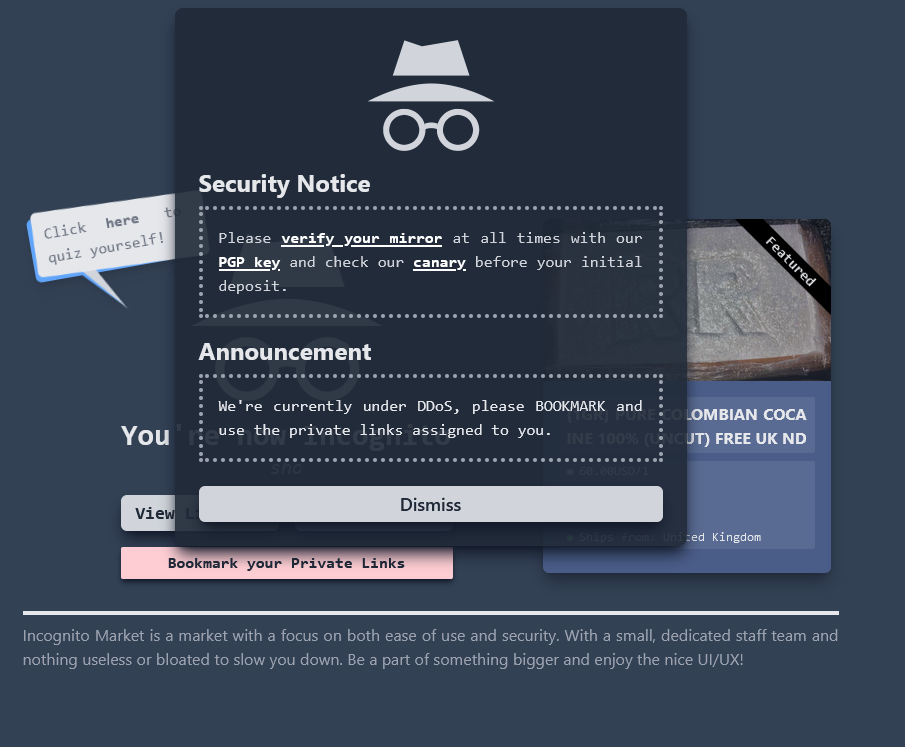 Incognito darkent marketplace